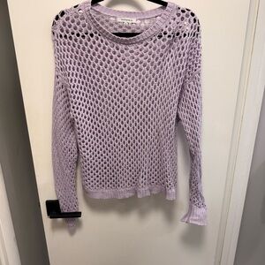 Lavender Open-Knit Sweater